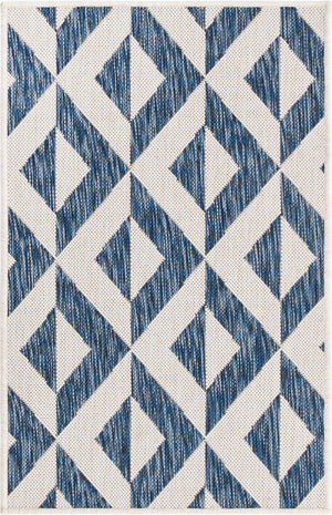 Blue 2' x 3' 1 Jill Zarin Outdoor Rectangle Area Rug Weather Resistant for Patio, Deck, Terrace, Balcony, Porch Durable 100% Polypropylene Carpet for Outside for Sale at Rug Engine