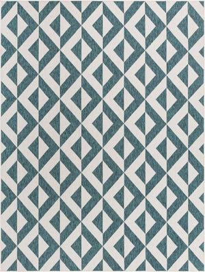 Teal 9' x 12' Jill Zarin Outdoor Rectangle Area Rug Weather Resistant for Patio, Deck, Terrace, Balcony, Porch Durable 100% Polypropylene Carpet for Outside for Sale at Rug Engine