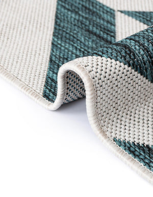 Teal 6' 7 x 6' 7 Jill Zarin Outdoor Round Area Rug Weather Resistant for Patio, Deck, Terrace, Balcony, Porch Durable 100% Polypropylene Carpet for Outside for Sale at Rug Engine
