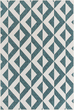 Teal 6' 1 x 9' Jill Zarin Outdoor Rectangle Area Rug Weather Resistant for Patio, Deck, Terrace, Balcony, Porch Durable 100% Polypropylene Carpet for Outside for Sale at Rug Engine