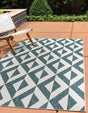 Teal 2' x 3' 1 Jill Zarin Outdoor Rectangle Area Rug Weather Resistant for Patio, Deck, Terrace, Balcony, Porch Durable 100% Polypropylene Carpet for Outside for Sale at Rug Engine