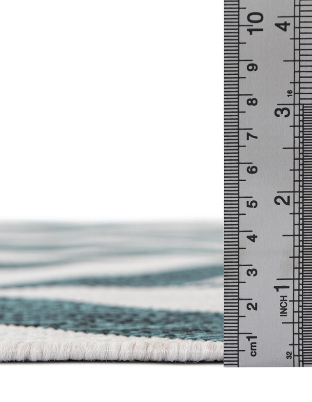 Teal 4' 1 x 6' 1 Jill Zarin Outdoor Rectangle Area Rug Weather Resistant for Patio, Deck, Terrace, Balcony, Porch Durable 100% Polypropylene Carpet for Outside for Sale at Rug Engine