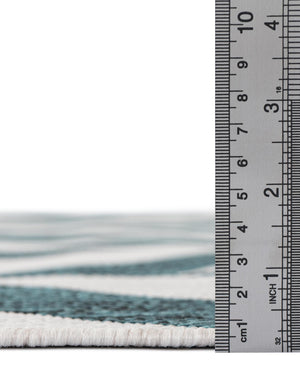 Teal 2' x 3' 1 Jill Zarin Outdoor Rectangle Area Rug Weather Resistant for Patio, Deck, Terrace, Balcony, Porch Durable 100% Polypropylene Carpet for Outside for Sale at Rug Engine