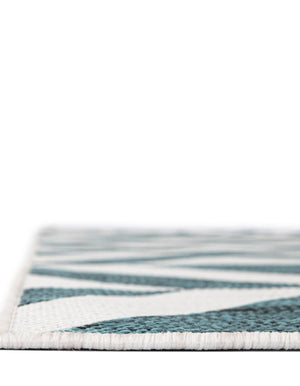 Teal 7' 1 x 10' Jill Zarin Outdoor Rectangle Area Rug Weather Resistant for Patio, Deck, Terrace, Balcony, Porch Durable 100% Polypropylene Carpet for Outside for Sale at Rug Engine