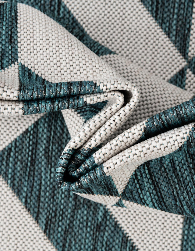 Teal 7' 1 x 10' Jill Zarin Outdoor Rectangle Area Rug Weather Resistant for Patio, Deck, Terrace, Balcony, Porch Durable 100% Polypropylene Carpet for Outside for Sale at Rug Engine