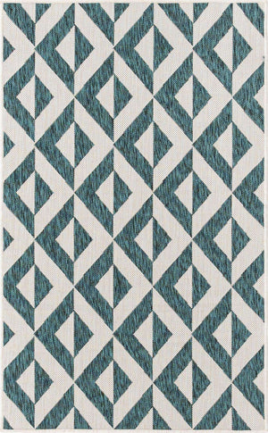 Teal 3' 1 x 5' 3 Jill Zarin Outdoor Rectangle Area Rug Weather Resistant for Patio, Deck, Terrace, Balcony, Porch Durable 100% Polypropylene Carpet for Outside for Sale at Rug Engine