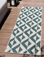Teal 2' x 6' 1 Jill Zarin Outdoor Runner Area Rug Weather Resistant for Patio, Deck, Terrace, Balcony, Porch Durable 100% Polypropylene Carpet for Outside for Sale at Rug Engine