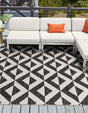 Charcoal Gray 7' 10 x 7' 10 Jill Zarin Outdoor Square Area Rug Weather Resistant for Patio, Deck, Terrace, Balcony, Porch Durable 100% Polypropylene Carpet for Outside for Sale at Rug Engine