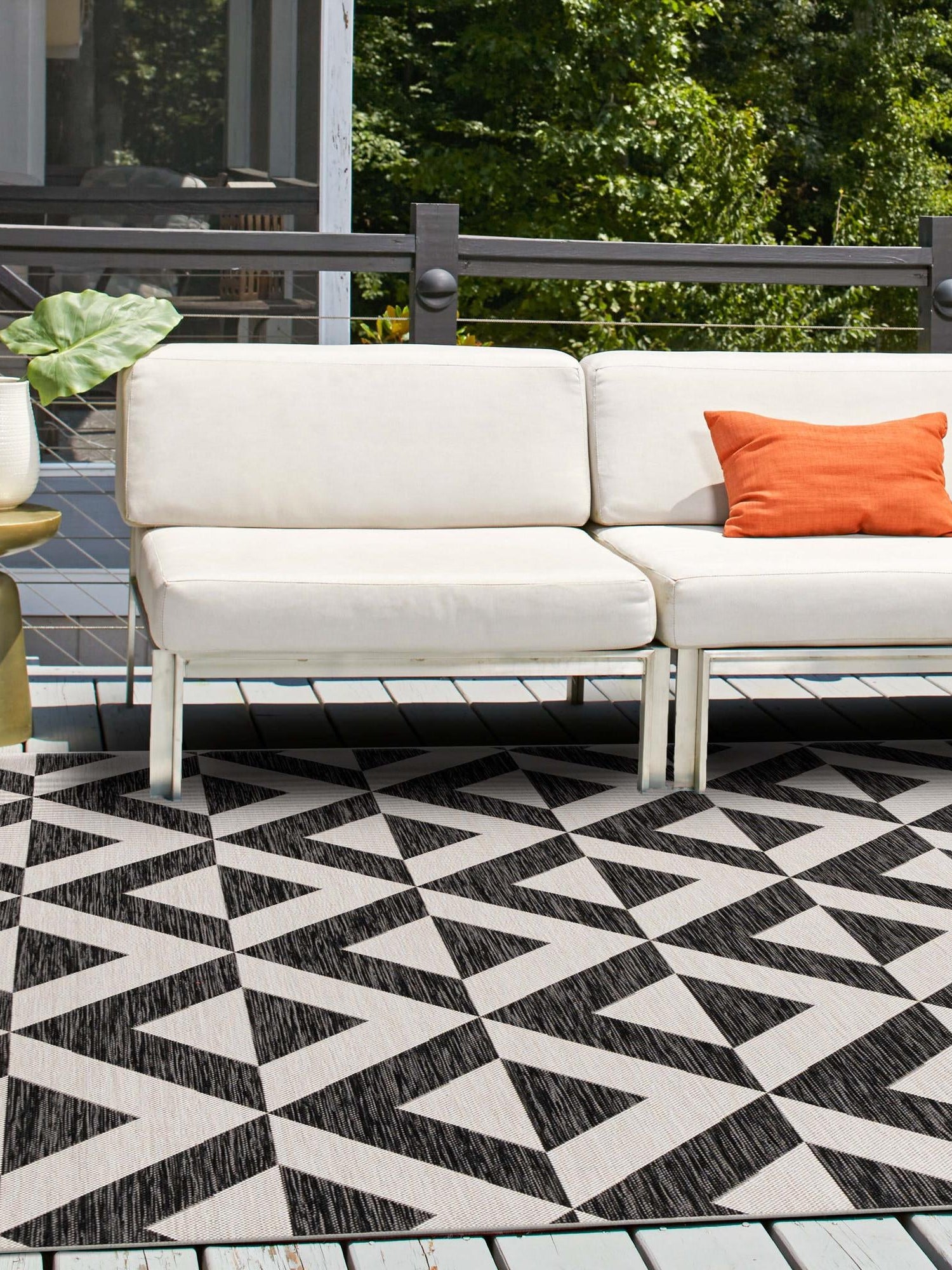 Charcoal Gray 12' x 12' Jill Zarin Outdoor Square Area Rug Weather Resistant for Patio, Deck, Terrace, Balcony, Porch Durable 100% Polypropylene Carpet for Outside for Sale at Rug Engine