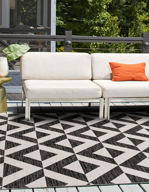 Charcoal Gray 10' x 10' Jill Zarin Outdoor Square Area Rug Weather Resistant for Patio, Deck, Terrace, Balcony, Porch Durable 100% Polypropylene Carpet for Outside for Sale at Rug Engine