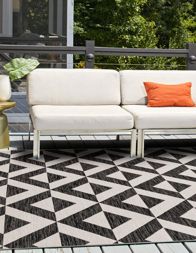 Charcoal Gray 10' x 10' Jill Zarin Outdoor Square Area Rug Weather Resistant for Patio, Deck, Terrace, Balcony, Porch Durable 100% Polypropylene Carpet for Outside for Sale at Rug Engine
