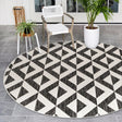 Charcoal Gray 5' 3 x 5' 3 Jill Zarin Outdoor Round Area Rug Weather Resistant for Patio, Deck, Terrace, Balcony, Porch Durable 100% Polypropylene Carpet for Outside for Sale at Rug Engine