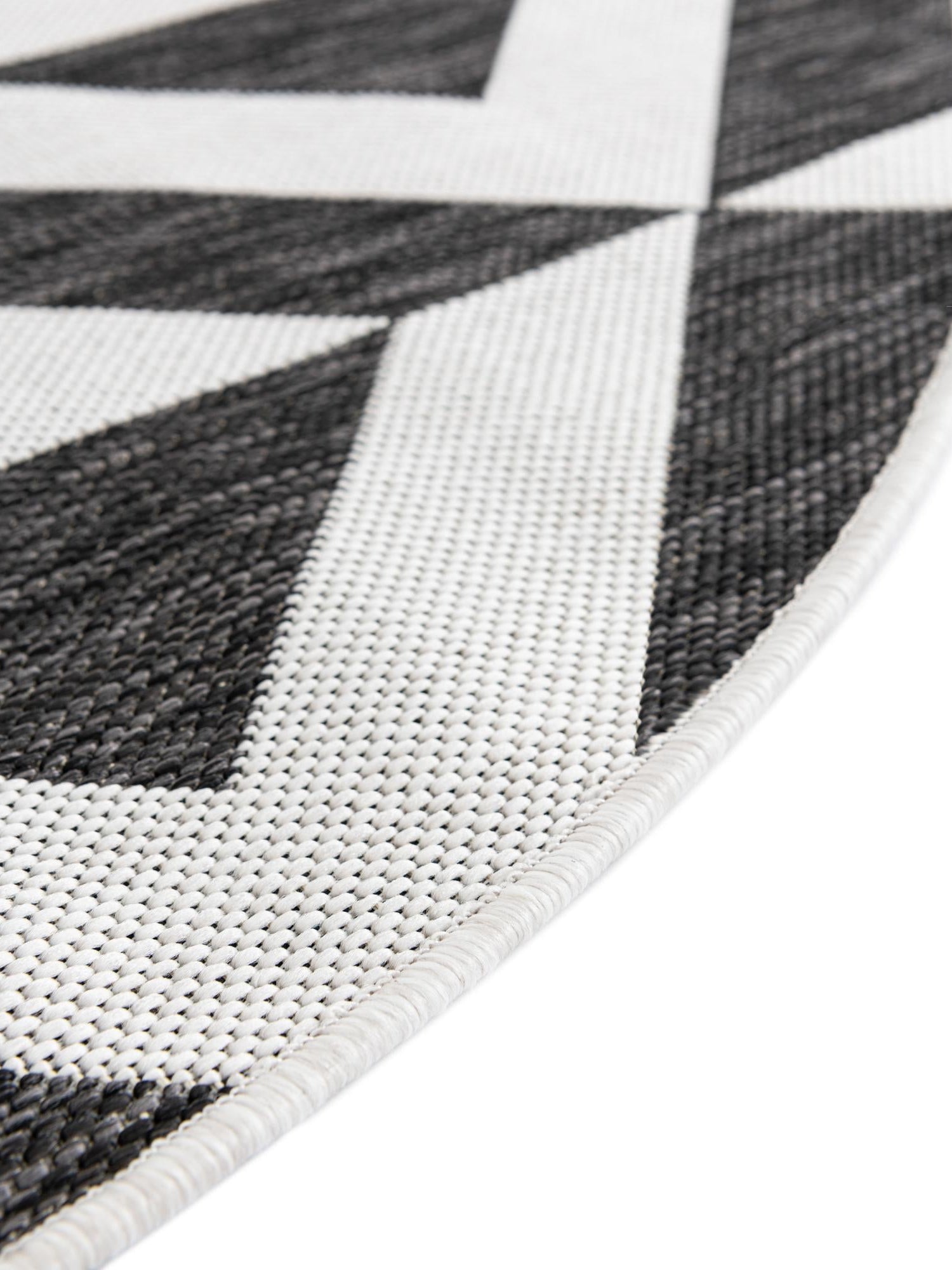 Charcoal Gray 6' 7 x 6' 7 Jill Zarin Outdoor Round Area Rug Weather Resistant for Patio, Deck, Terrace, Balcony, Porch Durable 100% Polypropylene Carpet for Outside for Sale at Rug Engine