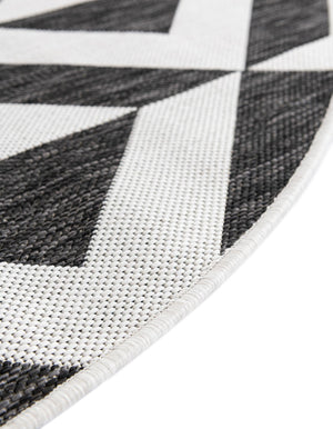 Charcoal Gray 6' 7 x 6' 7 Jill Zarin Outdoor Round Area Rug Weather Resistant for Patio, Deck, Terrace, Balcony, Porch Durable 100% Polypropylene Carpet for Outside for Sale at Rug Engine