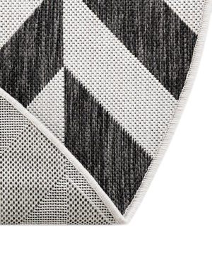 Charcoal Gray 6' 7 x 6' 7 Jill Zarin Outdoor Round Area Rug Weather Resistant for Patio, Deck, Terrace, Balcony, Porch Durable 100% Polypropylene Carpet for Outside for Sale at Rug Engine