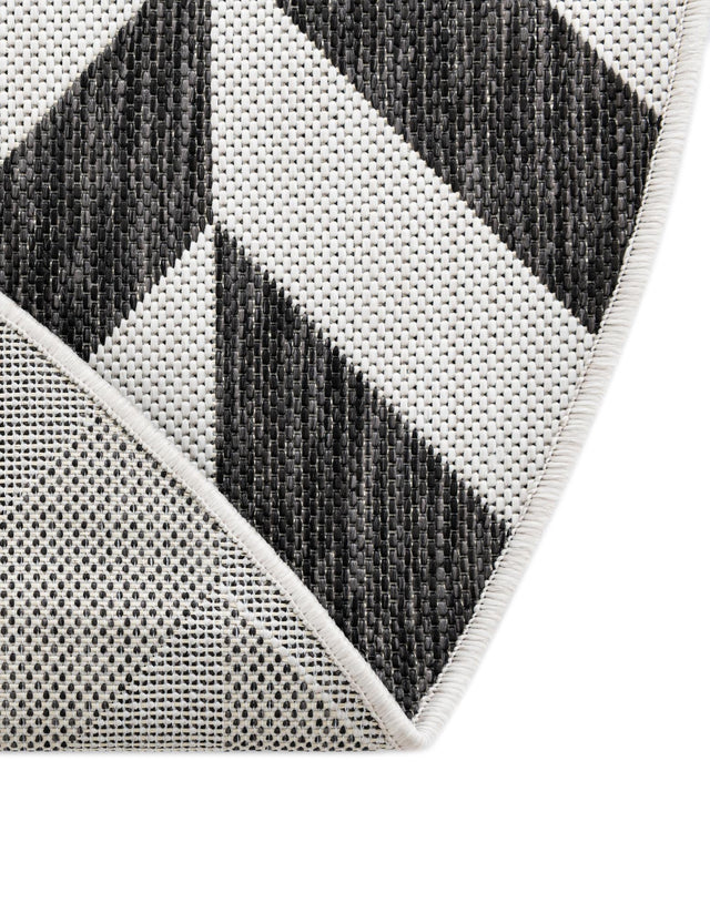Charcoal Gray 6' 7 x 6' 7 Jill Zarin Outdoor Round Area Rug Weather Resistant for Patio, Deck, Terrace, Balcony, Porch Durable 100% Polypropylene Carpet for Outside for Sale at Rug Engine