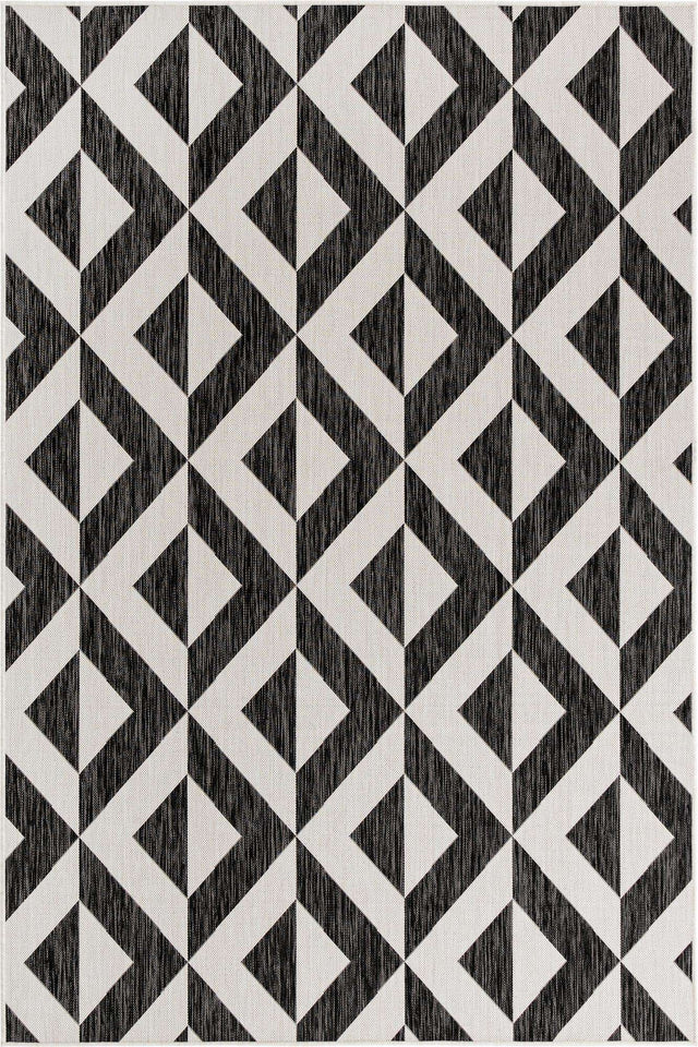 Charcoal Gray 6' 1 x 9' Jill Zarin Outdoor Rectangle Area Rug Weather Resistant for Patio, Deck, Terrace, Balcony, Porch Durable 100% Polypropylene Carpet for Outside for Sale at Rug Engine