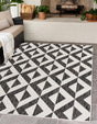 Charcoal Gray 4' 1 x 6' 1 Jill Zarin Outdoor Rectangle Area Rug Weather Resistant for Patio, Deck, Terrace, Balcony, Porch Durable 100% Polypropylene Carpet for Outside for Sale at Rug Engine