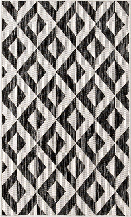 Charcoal Gray 3' 1 x 5' 3 Jill Zarin Outdoor Rectangle Area Rug Weather Resistant for Patio, Deck, Terrace, Balcony, Porch Durable 100% Polypropylene Carpet for Outside for Sale at Rug Engine
