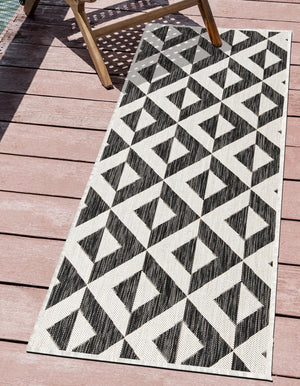 Charcoal Gray 2' x 6' 1 Jill Zarin Outdoor Runner Area Rug Weather Resistant for Patio, Deck, Terrace, Balcony, Porch Durable 100% Polypropylene Carpet for Outside for Sale at Rug Engine