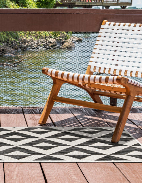 Charcoal Gray 2' x 8' Jill Zarin Outdoor Runner Area Rug Weather Resistant for Patio, Deck, Terrace, Balcony, Porch Durable 100% Polypropylene Carpet for Outside for Sale at Rug Engine