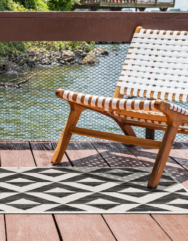 Charcoal Gray 2' x 6' 1 Jill Zarin Outdoor Runner Area Rug Weather Resistant for Patio, Deck, Terrace, Balcony, Porch Durable 100% Polypropylene Carpet for Outside for Sale at Rug Engine