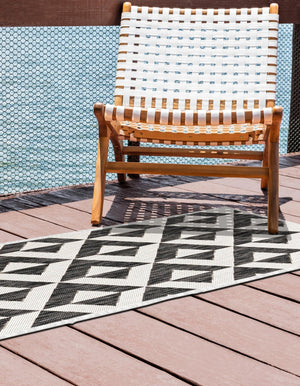 Charcoal Gray 2' x 6' 1 Jill Zarin Outdoor Runner Area Rug Weather Resistant for Patio, Deck, Terrace, Balcony, Porch Durable 100% Polypropylene Carpet for Outside for Sale at Rug Engine