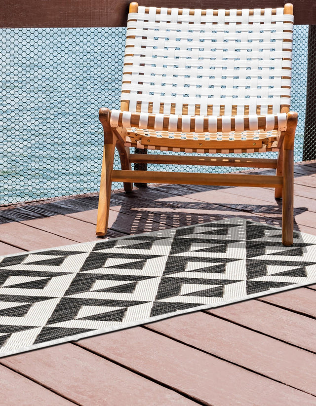 Charcoal Gray 2' x 6' 1 Jill Zarin Outdoor Runner Area Rug Weather Resistant for Patio, Deck, Terrace, Balcony, Porch Durable 100% Polypropylene Carpet for Outside for Sale at Rug Engine