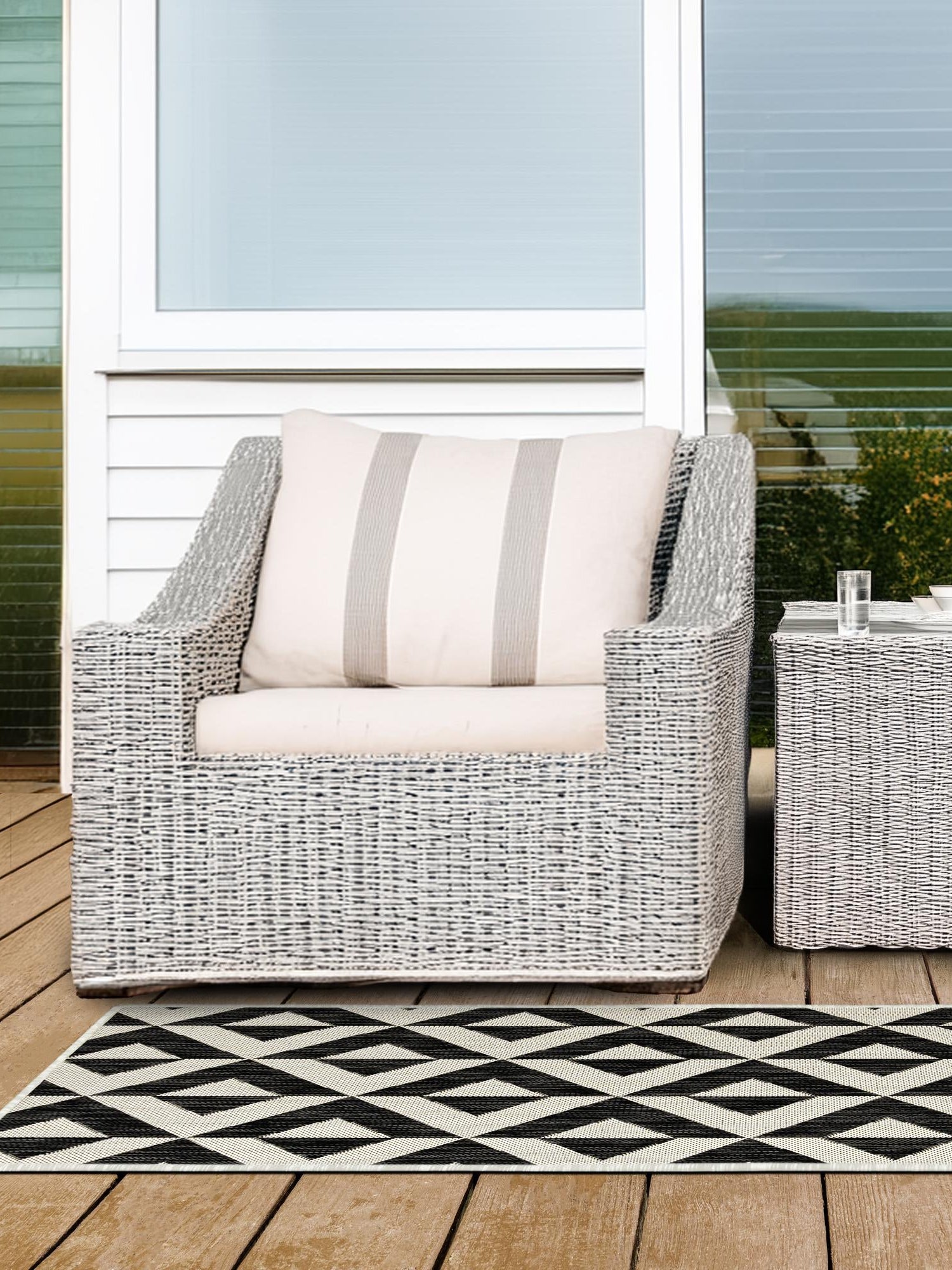 Charcoal Gray 2' x 6' 1 Jill Zarin Outdoor Runner Area Rug Weather Resistant for Patio, Deck, Terrace, Balcony, Porch Durable 100% Polypropylene Carpet for Outside for Sale at Rug Engine