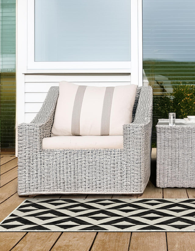 Charcoal Gray 2' x 6' 1 Jill Zarin Outdoor Runner Area Rug Weather Resistant for Patio, Deck, Terrace, Balcony, Porch Durable 100% Polypropylene Carpet for Outside for Sale at Rug Engine