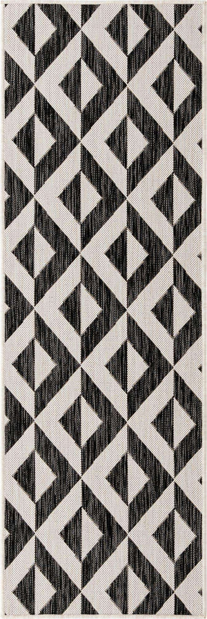 Charcoal Gray 2' x 6' 1 Jill Zarin Outdoor Runner Area Rug Weather Resistant for Patio, Deck, Terrace, Balcony, Porch Durable 100% Polypropylene Carpet for Outside for Sale at Rug Engine