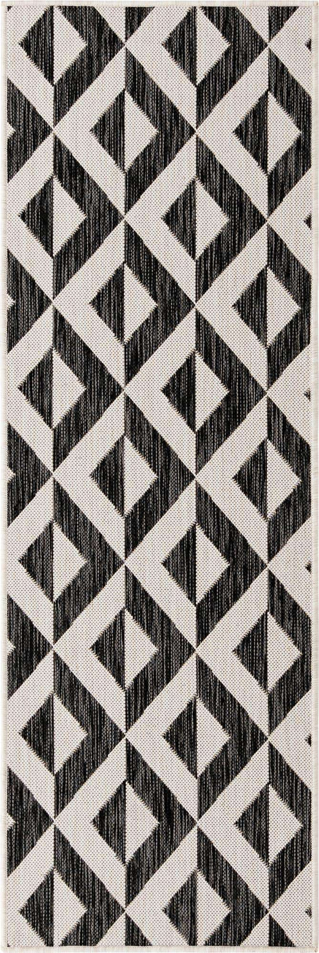 Charcoal Gray 2' x 6' 1 Jill Zarin Outdoor Runner Area Rug Weather Resistant for Patio, Deck, Terrace, Balcony, Porch Durable 100% Polypropylene Carpet for Outside for Sale at Rug Engine