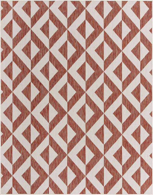 Rust Red 7' 10 x 10' Jill Zarin Outdoor Rectangle Area Rug Weather Resistant for Patio, Deck, Terrace, Balcony, Porch Durable 100% Polypropylene Carpet for Outside for Sale at Rug Engine