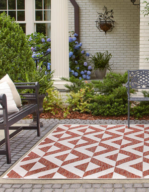 Rust Red 8' x 8' Jill Zarin Outdoor Square Rug