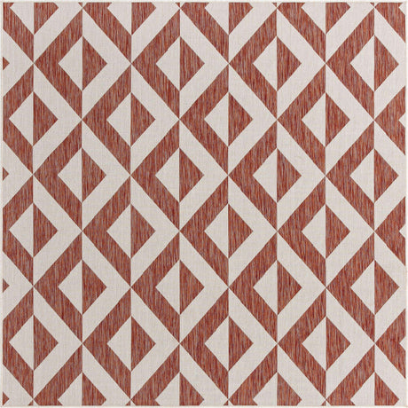 Rust Red 8' x 8' Jill Zarin Outdoor Square Rug