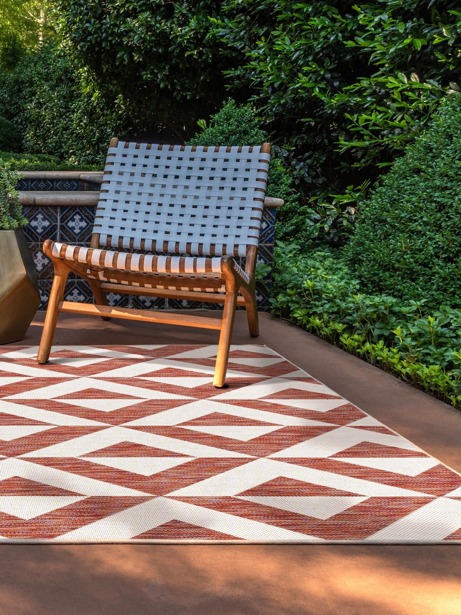 Rust Red 5' 3 x 8' Jill Zarin Outdoor Rectangle Area Rug Weather Resistant for Patio, Deck, Terrace, Balcony, Porch Durable 100% Polypropylene Carpet for Outside for Sale at Rug Engine