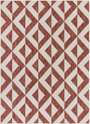 Rust Red 5' 3 x 8' Jill Zarin Outdoor Rectangle Area Rug Weather Resistant for Patio, Deck, Terrace, Balcony, Porch Durable 100% Polypropylene Carpet for Outside for Sale at Rug Engine