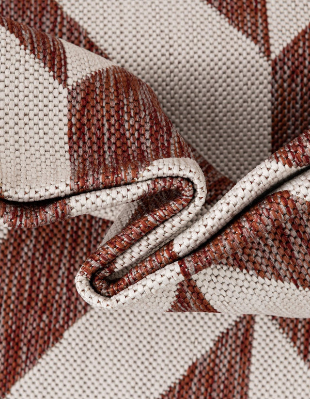Rust Red 7' 10 x 10' Jill Zarin Outdoor Oval Area Rug Weather Resistant for Patio, Deck, Terrace, Balcony, Porch Durable 100% Polypropylene Carpet for Outside for Sale at Rug Engine
