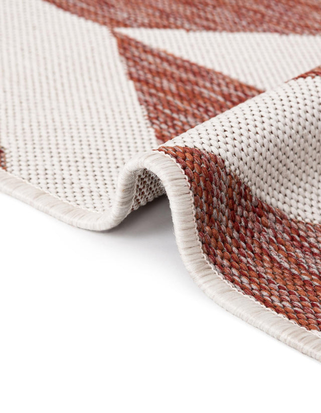 Rust Red 7' 10 x 10' Jill Zarin Outdoor Oval Area Rug Weather Resistant for Patio, Deck, Terrace, Balcony, Porch Durable 100% Polypropylene Carpet for Outside for Sale at Rug Engine