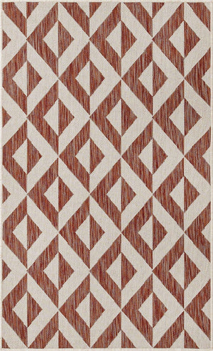 Rust Red 3' 1 x 5' 3 Jill Zarin Outdoor Rectangle Area Rug Weather Resistant for Patio, Deck, Terrace, Balcony, Porch Durable 100% Polypropylene Carpet for Outside for Sale at Rug Engine