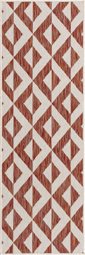 Rust Red 2' x 6' 1 Jill Zarin Outdoor Runner Area Rug Weather Resistant for Patio, Deck, Terrace, Balcony, Porch Durable 100% Polypropylene Carpet for Outside for Sale at Rug Engine