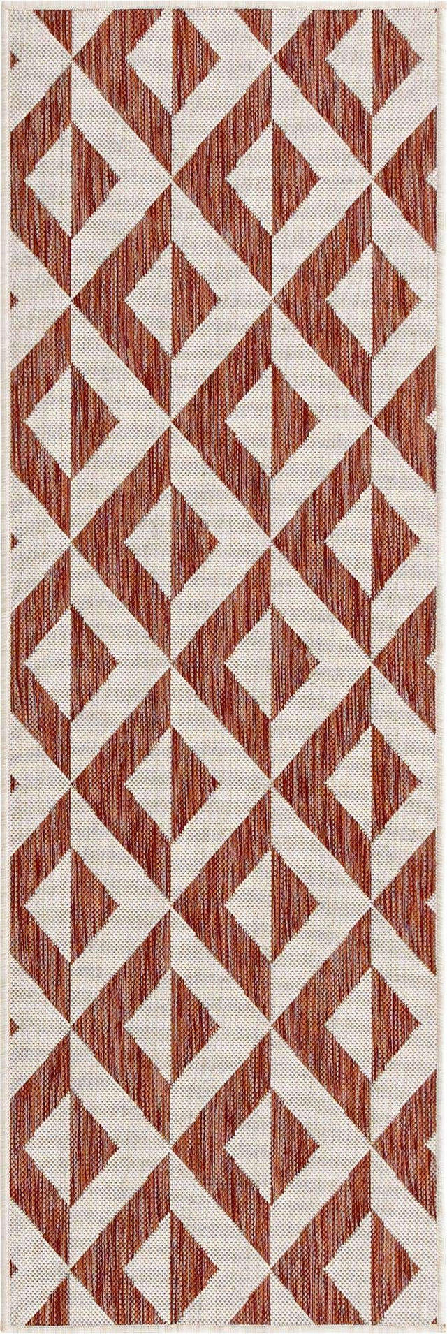 Rust Red 2' x 6' 1 Jill Zarin Outdoor Runner Area Rug Weather Resistant for Patio, Deck, Terrace, Balcony, Porch Durable 100% Polypropylene Carpet for Outside for Sale at Rug Engine
