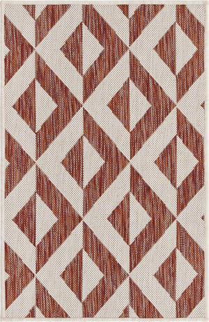 Rust Red 2' x 3' 1 Jill Zarin Outdoor Rectangle Area Rug Weather Resistant for Patio, Deck, Terrace, Balcony, Porch Durable 100% Polypropylene Carpet for Outside for Sale at Rug Engine