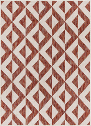 Rust Red 1' 4 x 1' 4 Jill Zarin Outdoor Sample Area Rug Weather Resistant for Patio, Deck, Terrace, Balcony, Porch Durable 100% Polypropylene Carpet for Outside for Sale at Rug Engine