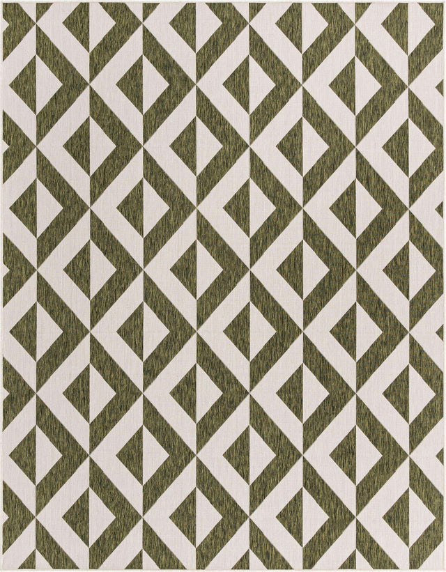 Green 7' 10 x 10' Jill Zarin Outdoor Rectangle Area Rug Weather Resistant for Patio, Deck, Terrace, Balcony, Porch Durable 100% Polypropylene Carpet for Outside for Sale at Rug Engine