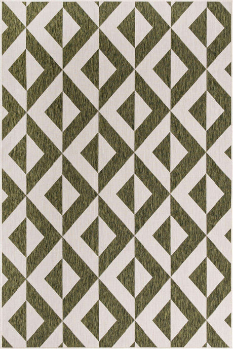 Green 6' 1 x 9' Jill Zarin Outdoor Rectangle Area Rug Weather Resistant for Patio, Deck, Terrace, Balcony, Porch Durable 100% Polypropylene Carpet for Outside for Sale at Rug Engine