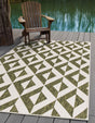 Green 5' 3 x 8' Jill Zarin Outdoor Rectangle Area Rug Weather Resistant for Patio, Deck, Terrace, Balcony, Porch Durable 100% Polypropylene Carpet for Outside for Sale at Rug Engine