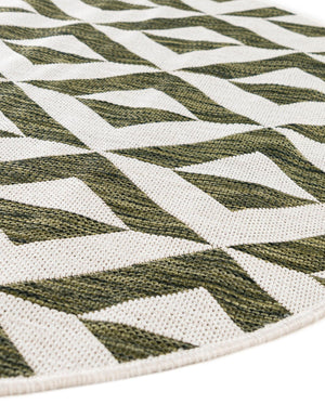 Green 7' 10 x 10' Jill Zarin Outdoor Oval Area Rug Weather Resistant for Patio, Deck, Terrace, Balcony, Porch Durable 100% Polypropylene Carpet for Outside for Sale at Rug Engine