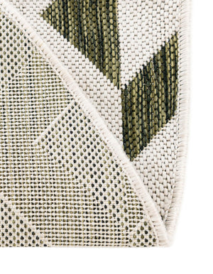 Green 7' 10 x 10' Jill Zarin Outdoor Oval Area Rug Weather Resistant for Patio, Deck, Terrace, Balcony, Porch Durable 100% Polypropylene Carpet for Outside for Sale at Rug Engine