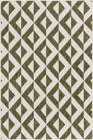Green 4' 1 x 6' 1 Jill Zarin Outdoor Rectangle Area Rug Weather Resistant for Patio, Deck, Terrace, Balcony, Porch Durable 100% Polypropylene Carpet for Outside for Sale at Rug Engine